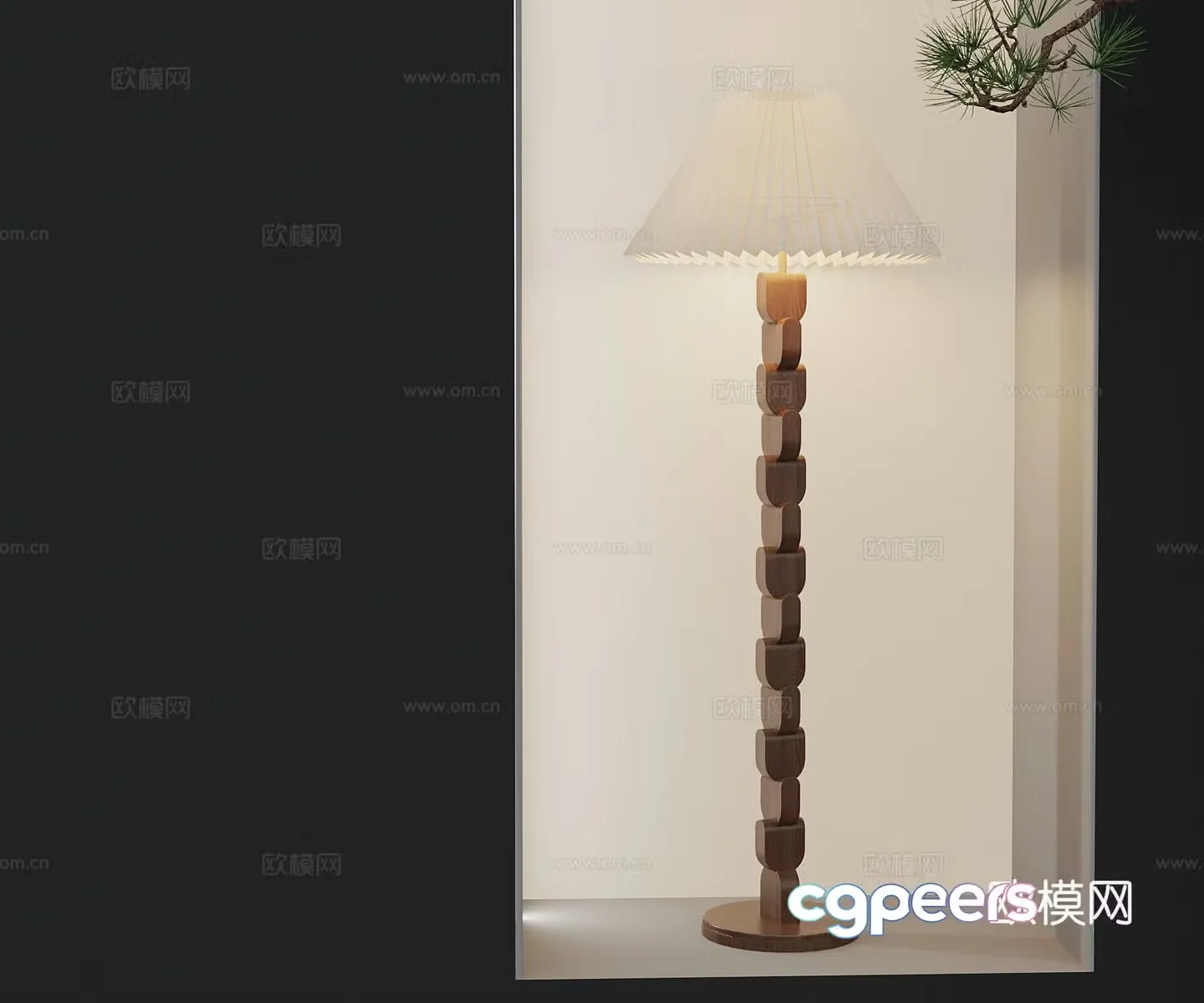 Middle-aged floor lamp 3d model