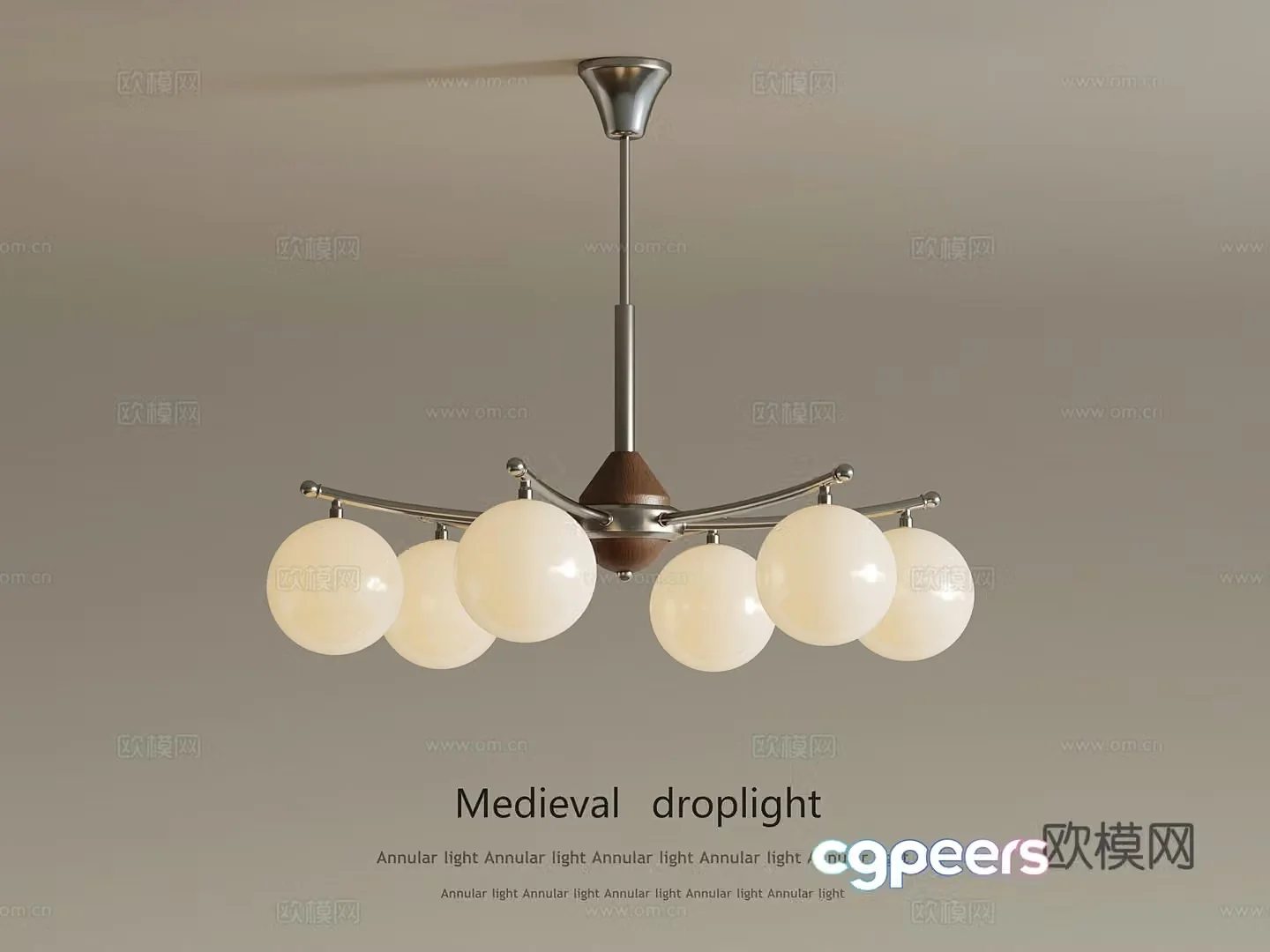 French medieval style chandelier 3d model