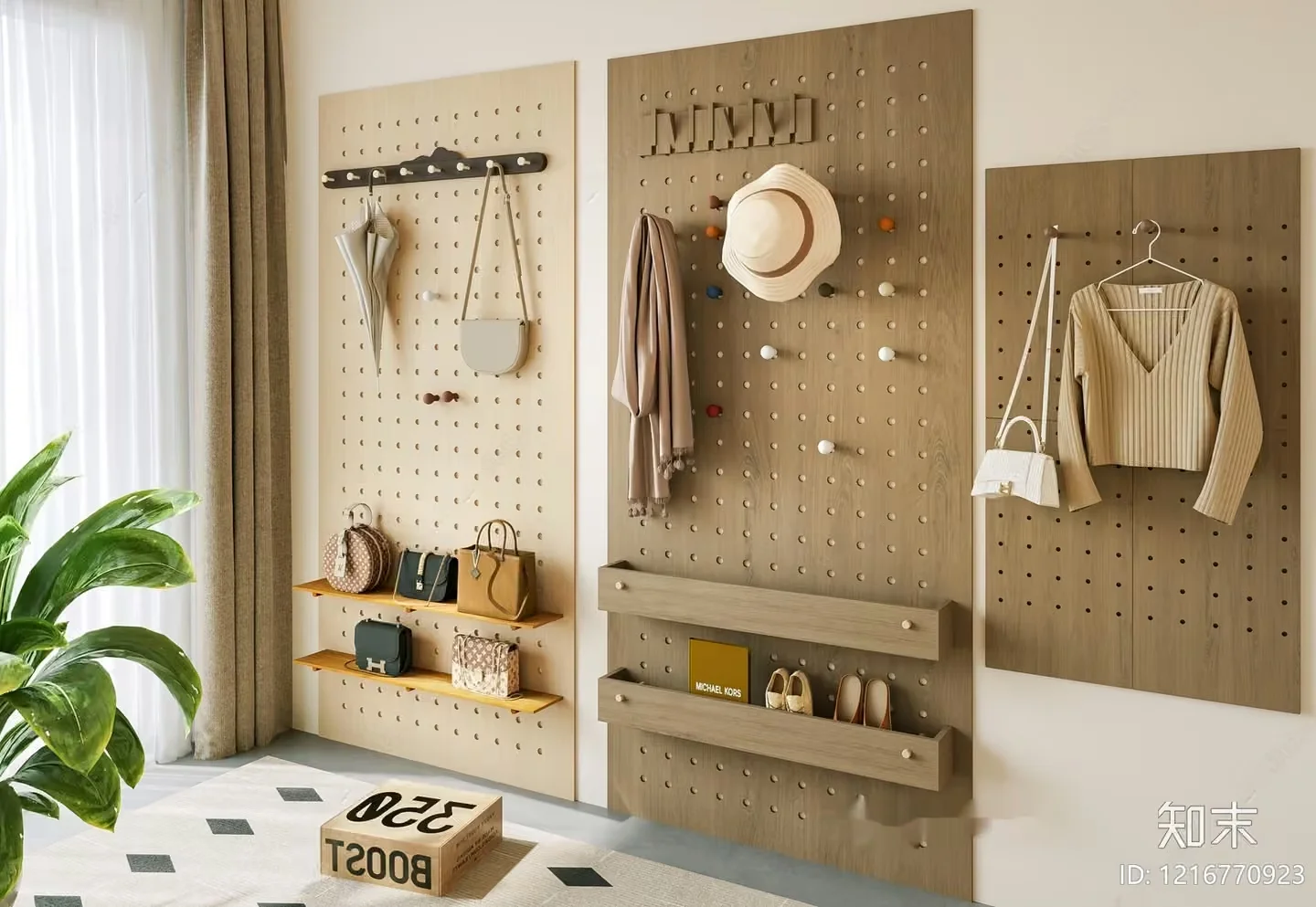 A Pegboard With Accessories 3D Model – 18443 – VRAY Render