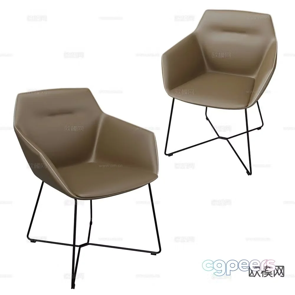 Brunner Italian chair leather chair dining chair 3d model