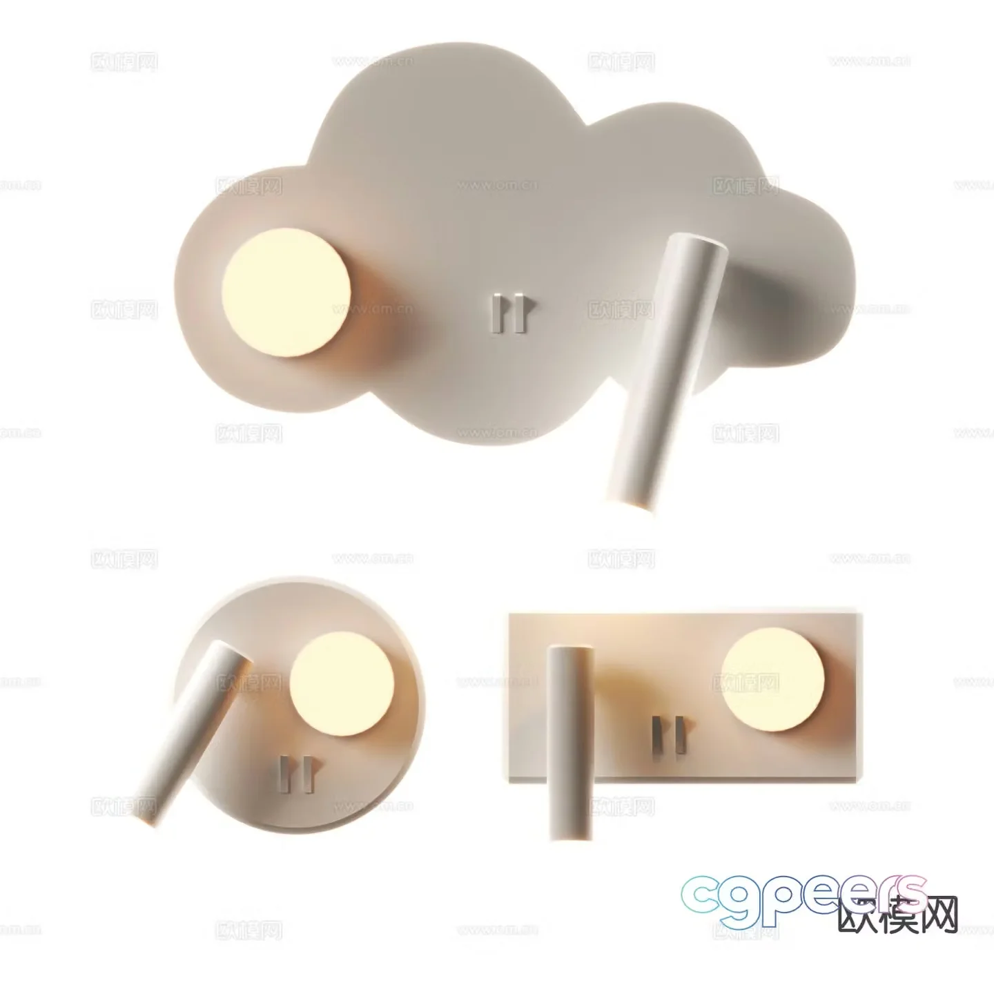 Cloud wall lamp personalized wall lamp creative wall lamp 3D model