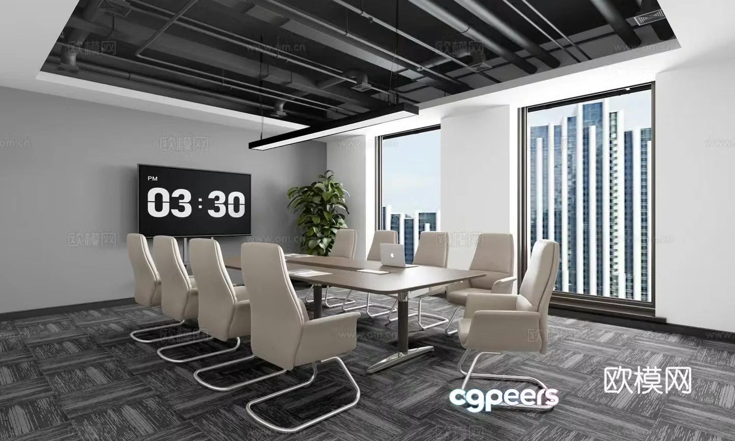 Industrial style conference room negotiation room seminar room multifunctional room training room 3D model