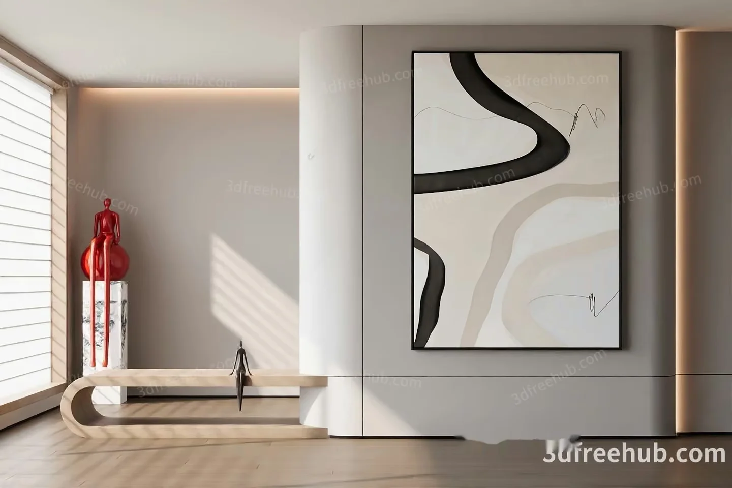 Modern Living Room 3D Model – 19879 – VRAY Render