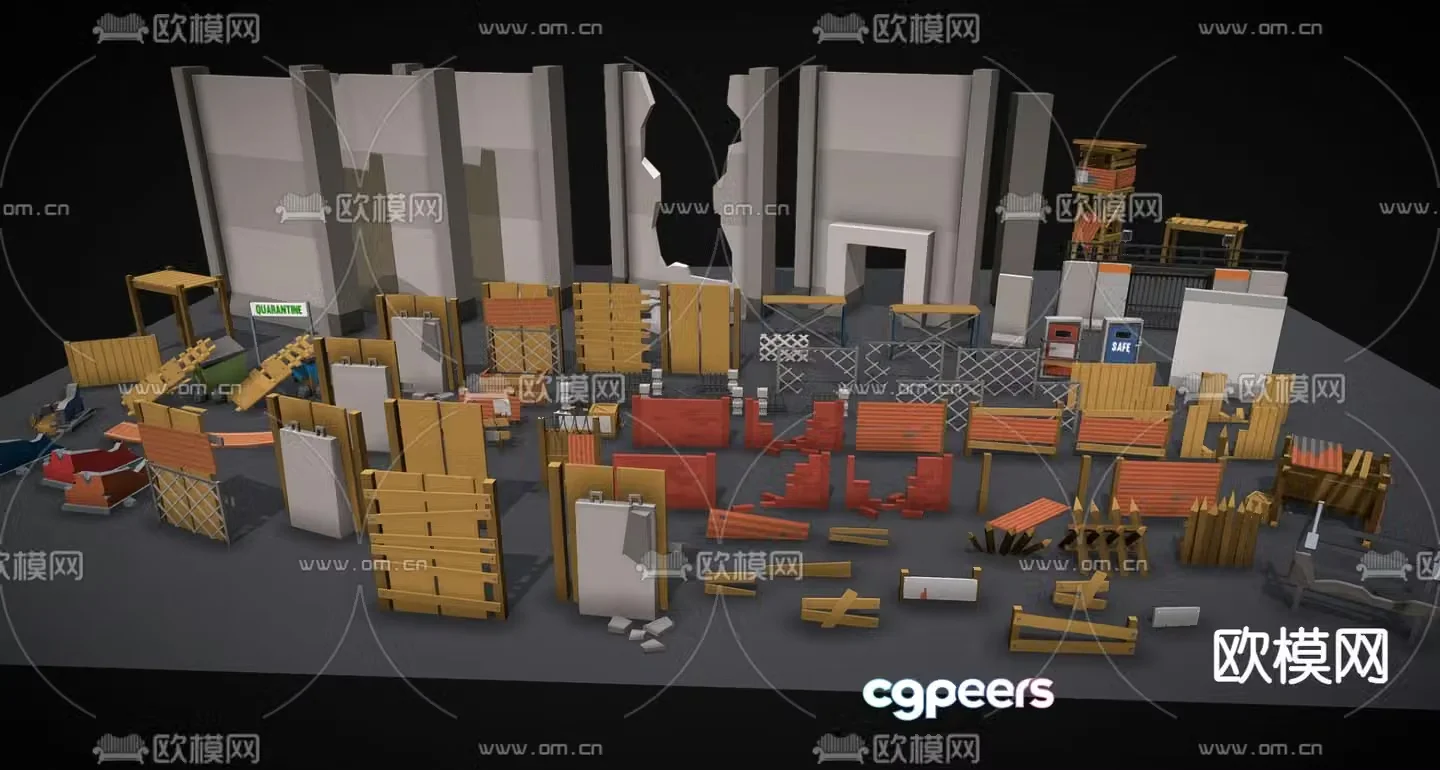 Industrial building block toys 3d model
