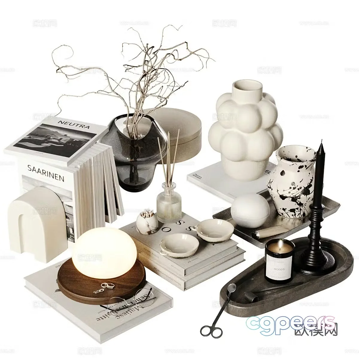 Ornament combination Decorative ornament Decorative ornament Dinner table ornament Side cabinet ornament Electric 3D model