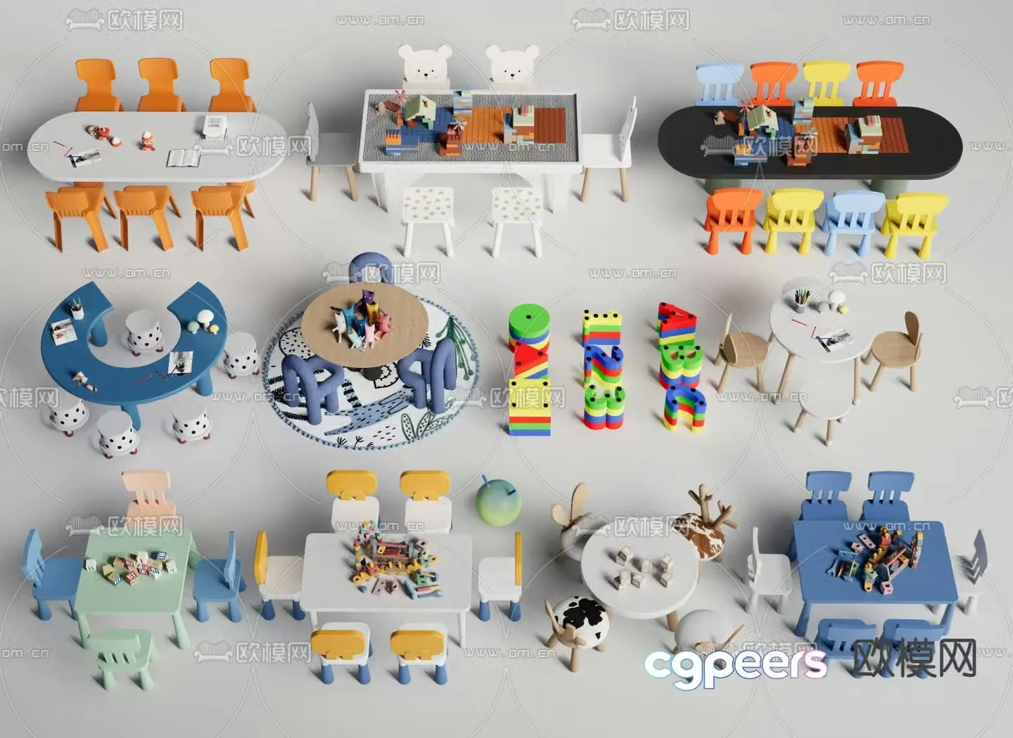 Children’s table game table handmade table 3d model