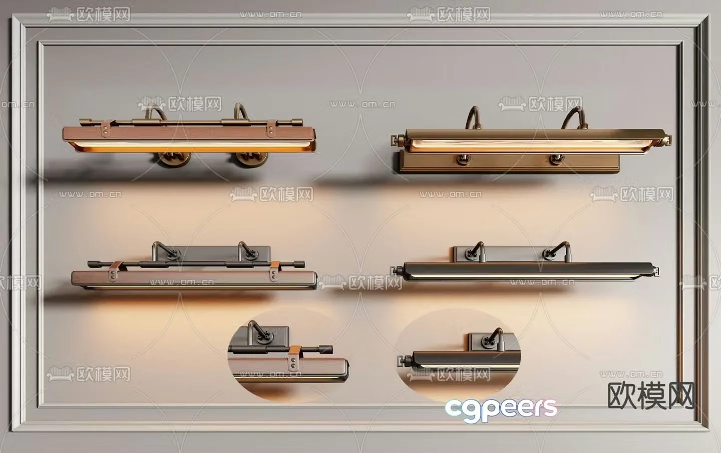 Mirror headlight wall lamp 3d model