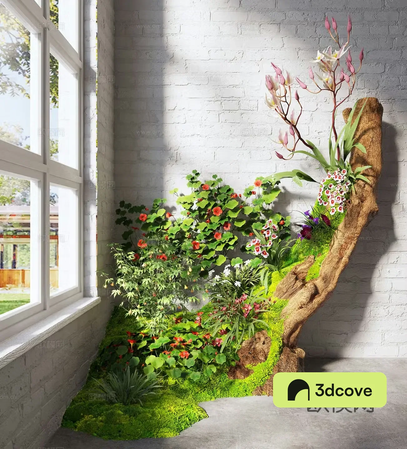 Modern interior landscape sketch Plant landscaping Plant pile Landscape plants