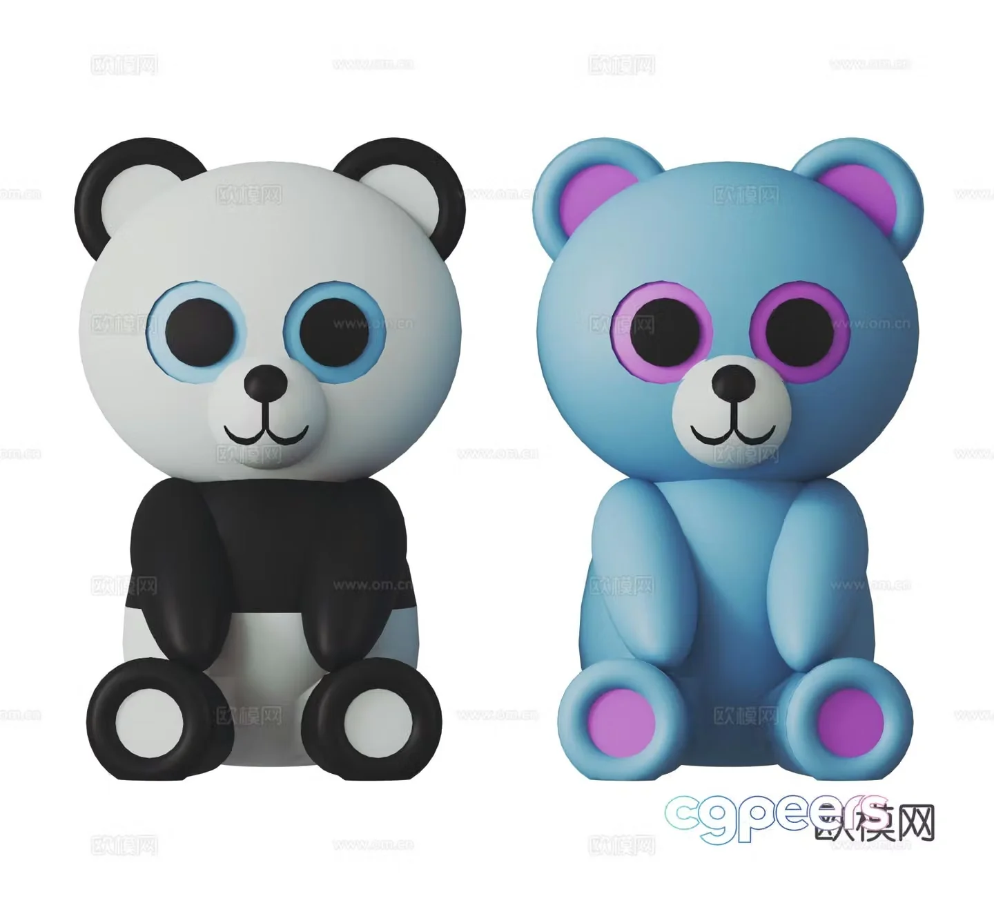 Cartoon Bear Trendy Toy Doll Sculpture Ornament 3D Model
