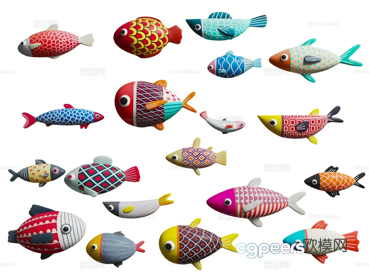 cartoon fish children’s toys ragdoll fish 3d model