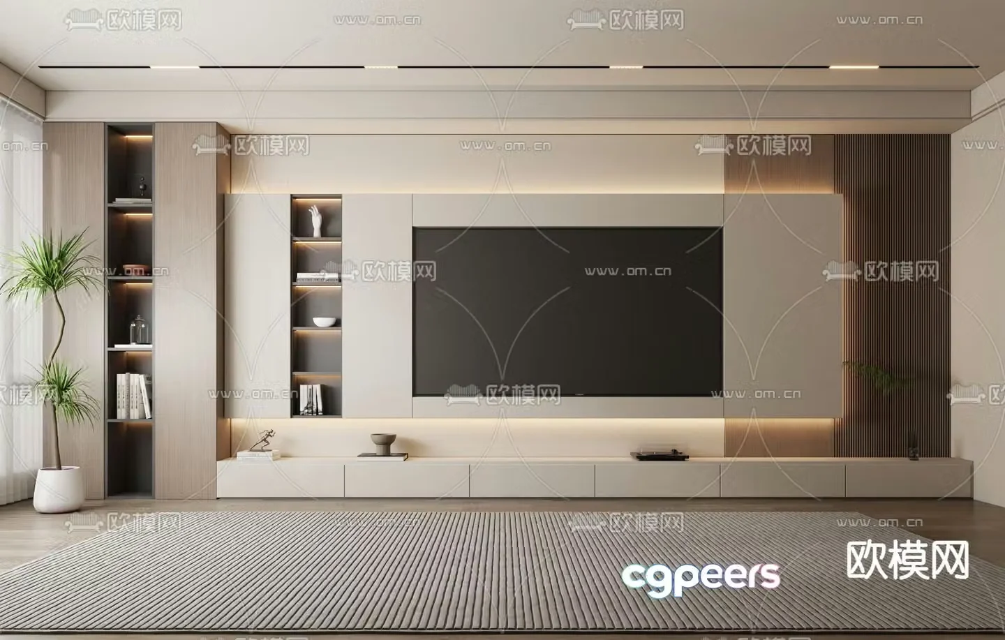 modern tv background 3d model