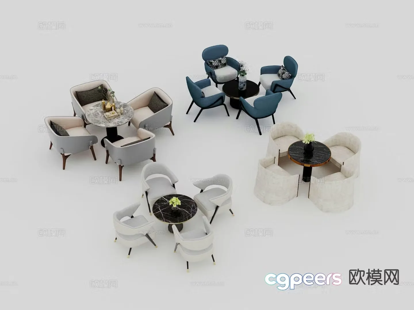 Leisure tables and chairs Negotiation tables and chairs 3d model
