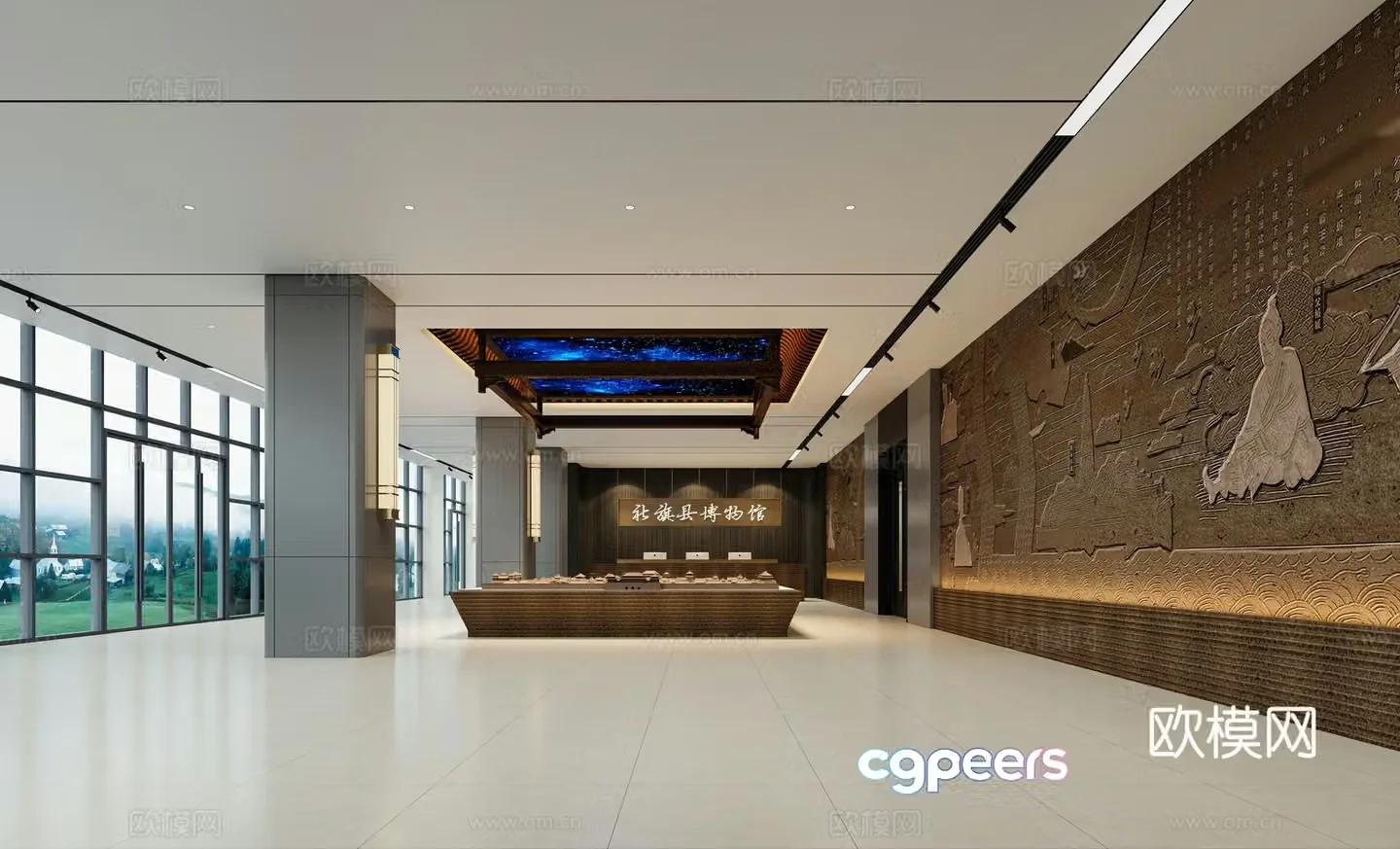 Modern Craftsman Calligraphy Museum Craftsman Spiritual Culture Museum Exhibition Hall Cultural Exhibition Hall Museum Culture 3D Model