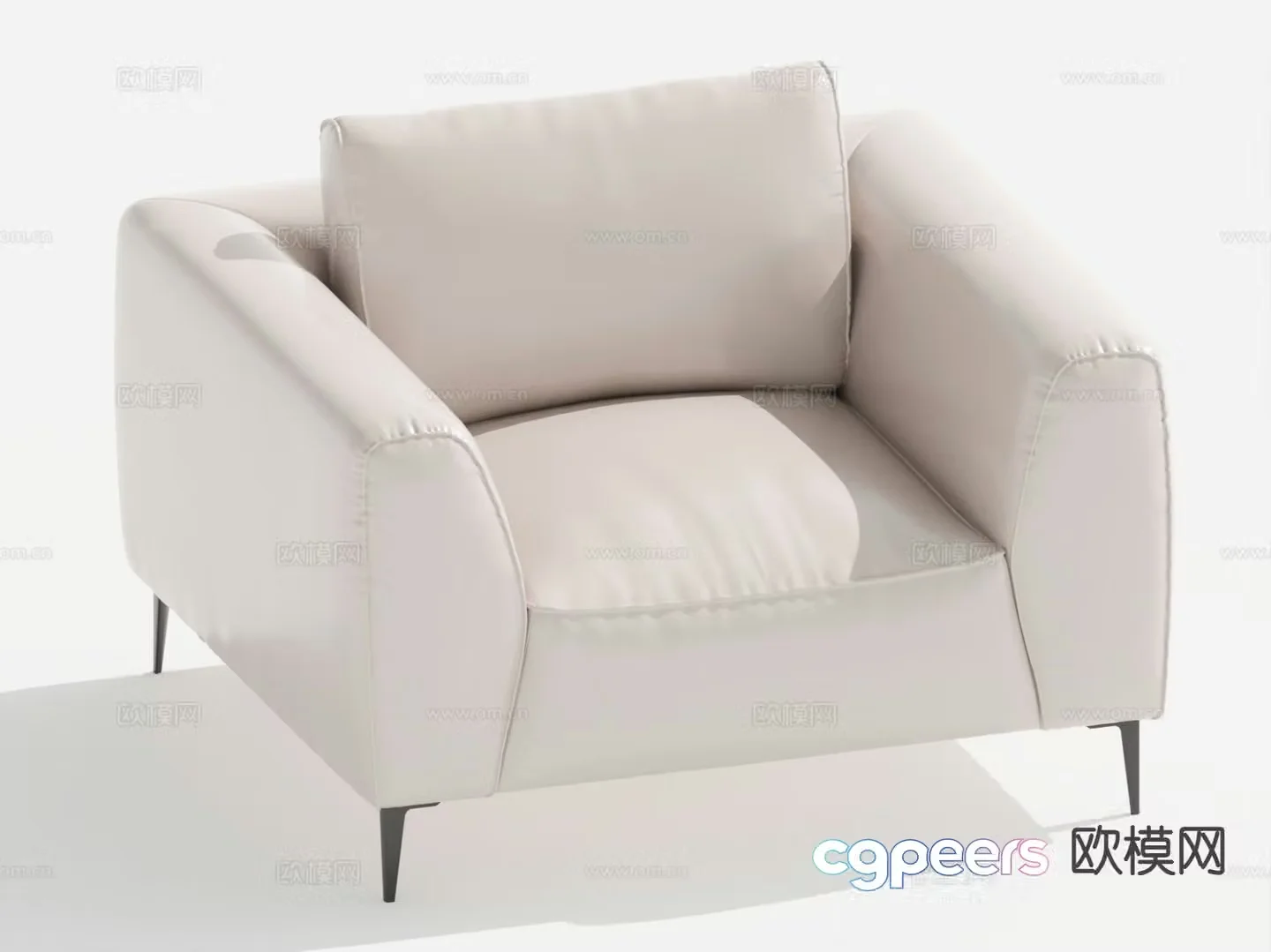 Modern leather sofa single sofa 3d model