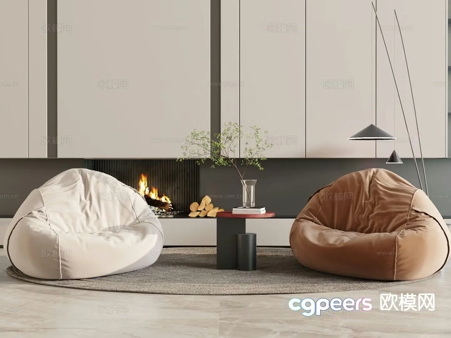 Modern beanbag sofa 3d model