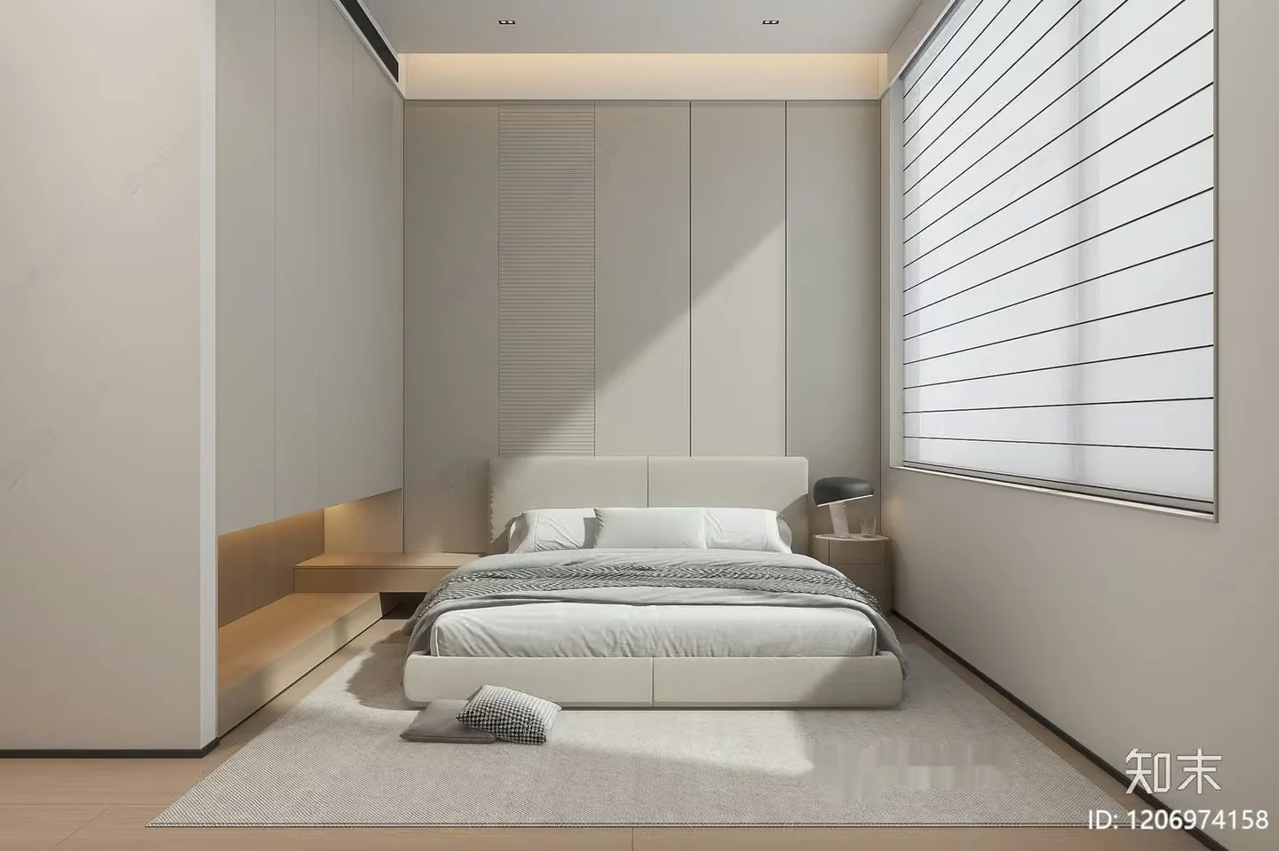 Modern Minimalist Bedroom 3D Model – 10164 – VRAY Render