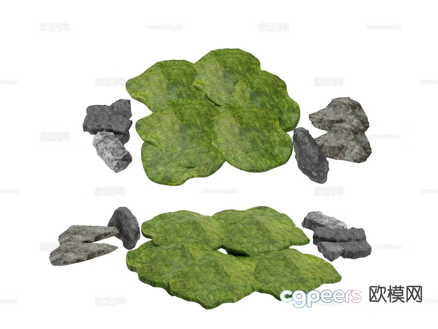 Outdoor landscape stone sketch 3d model