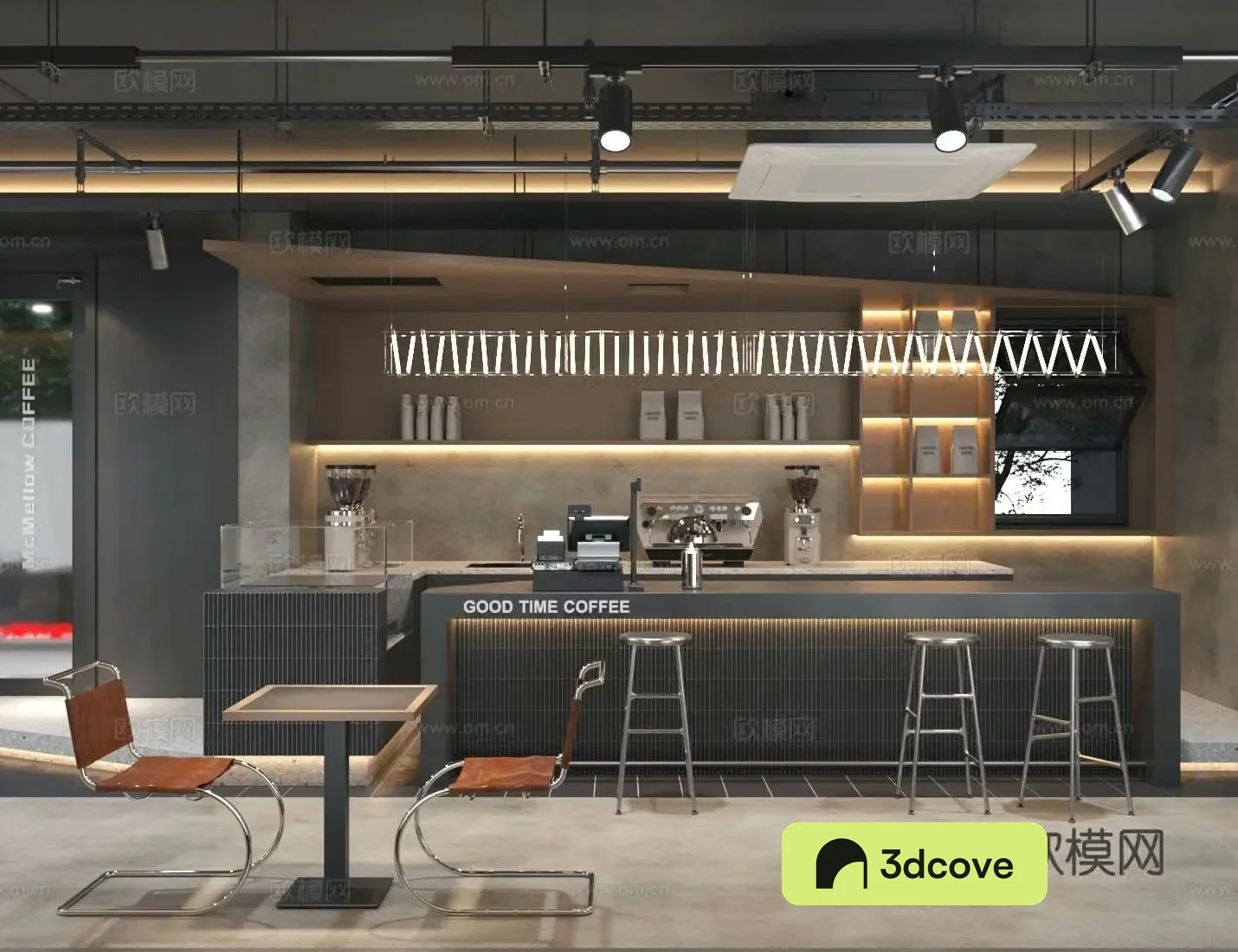 Industrial style coffee shop milk tea shop