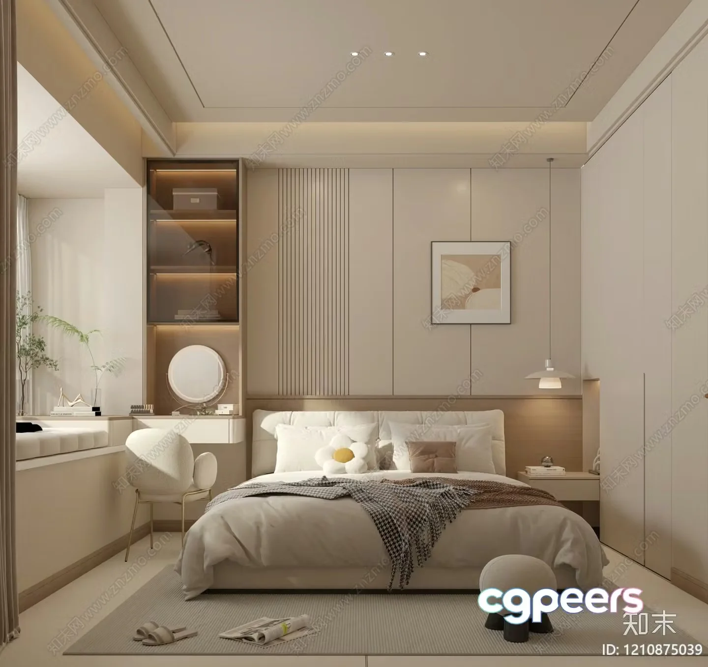 Cozy Modern Bedroom 3D Model – 3891 – VRAY Render