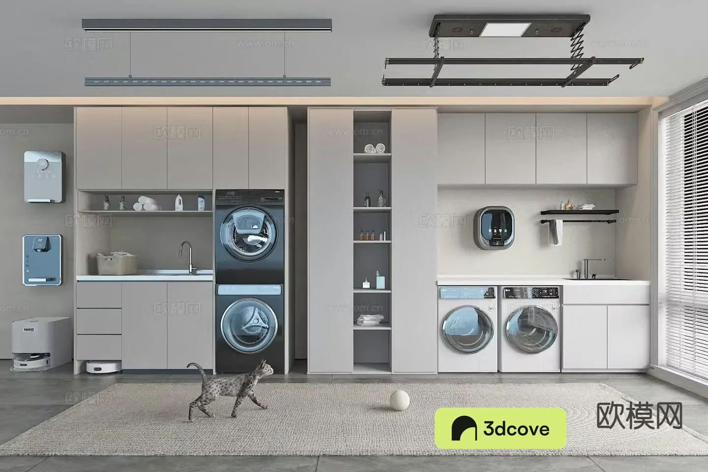 Modern balcony cabinet washing machine cabinet