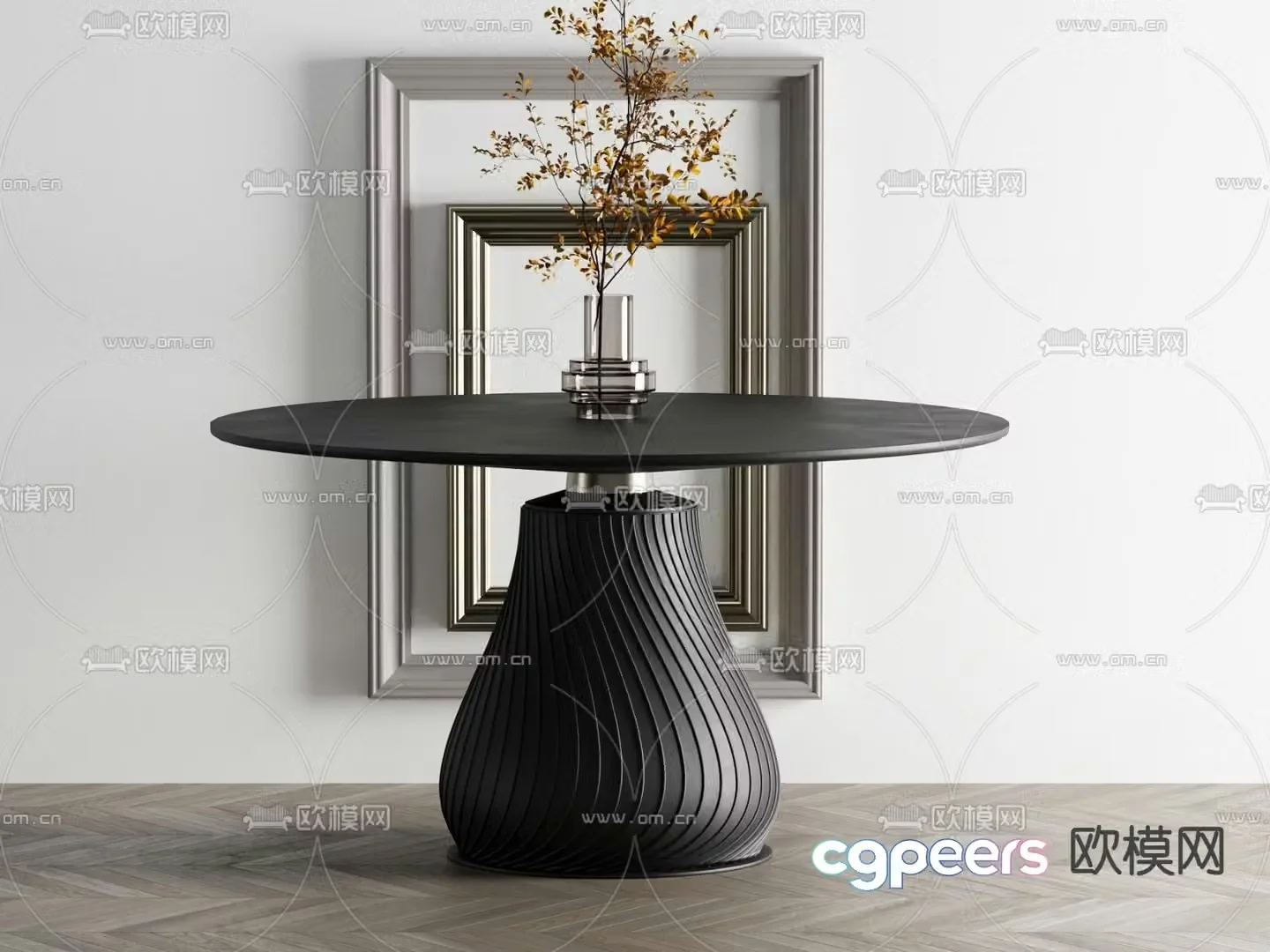 Modern dining table round dining table 3d model