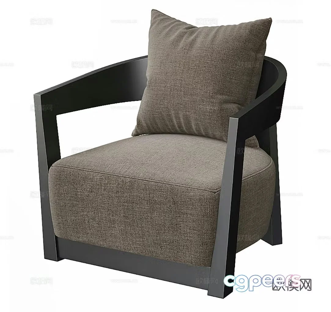 Wasabi single sofa Wasabi single chair B&B single chair Courtyard single chair Armchair Cloth 3D model
