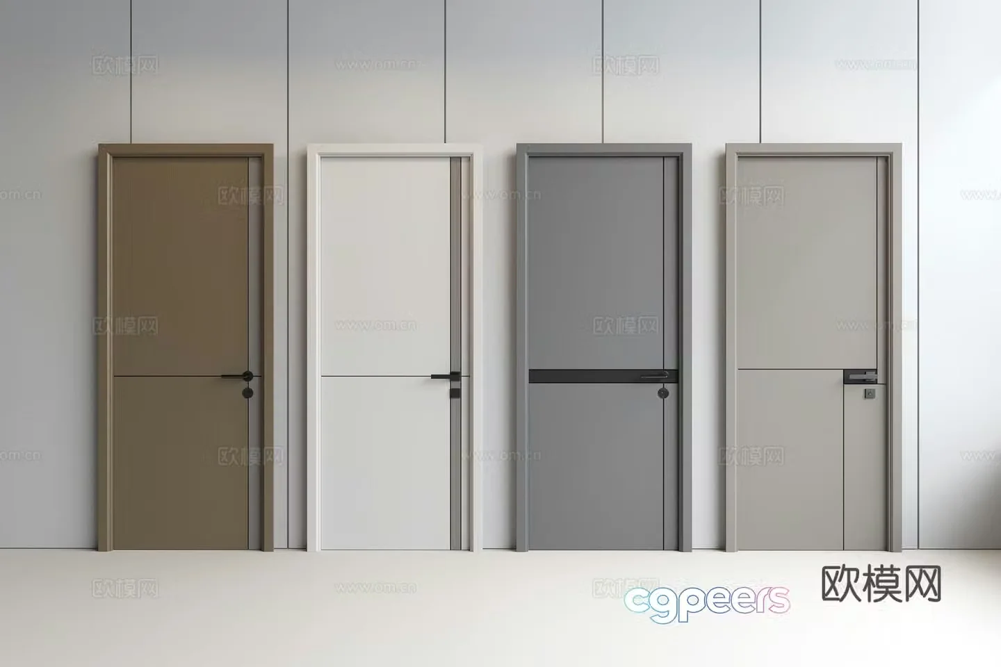 Modern door Single-open door Swing door Bedroom door Entrance door Minimalist door 3D model