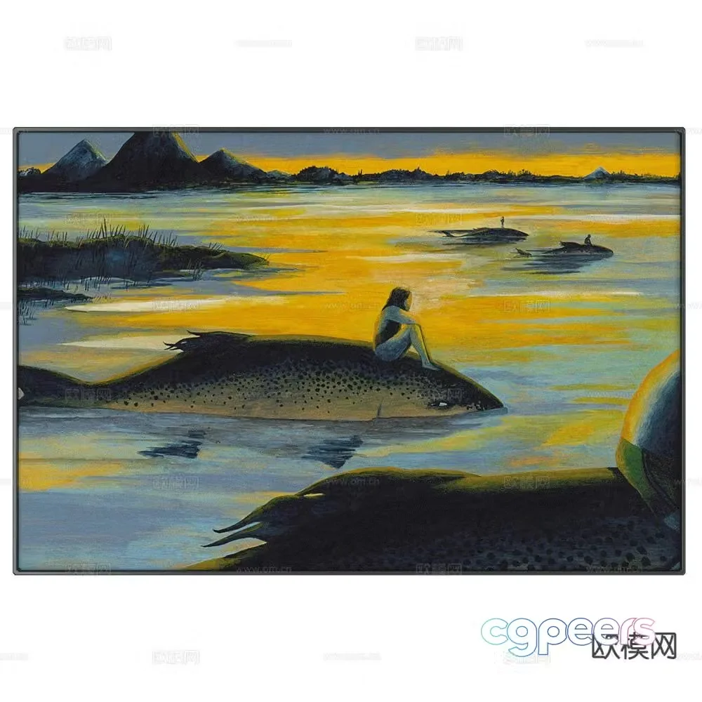 NC Design decorative painting figure painting hanging painting 3d model