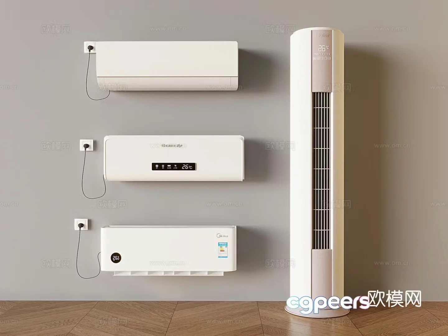 Vertical air conditioner wall mounted air conditioner 3d model