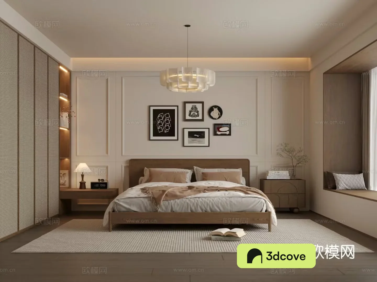 Middle style bedroom master bedroom 3D model