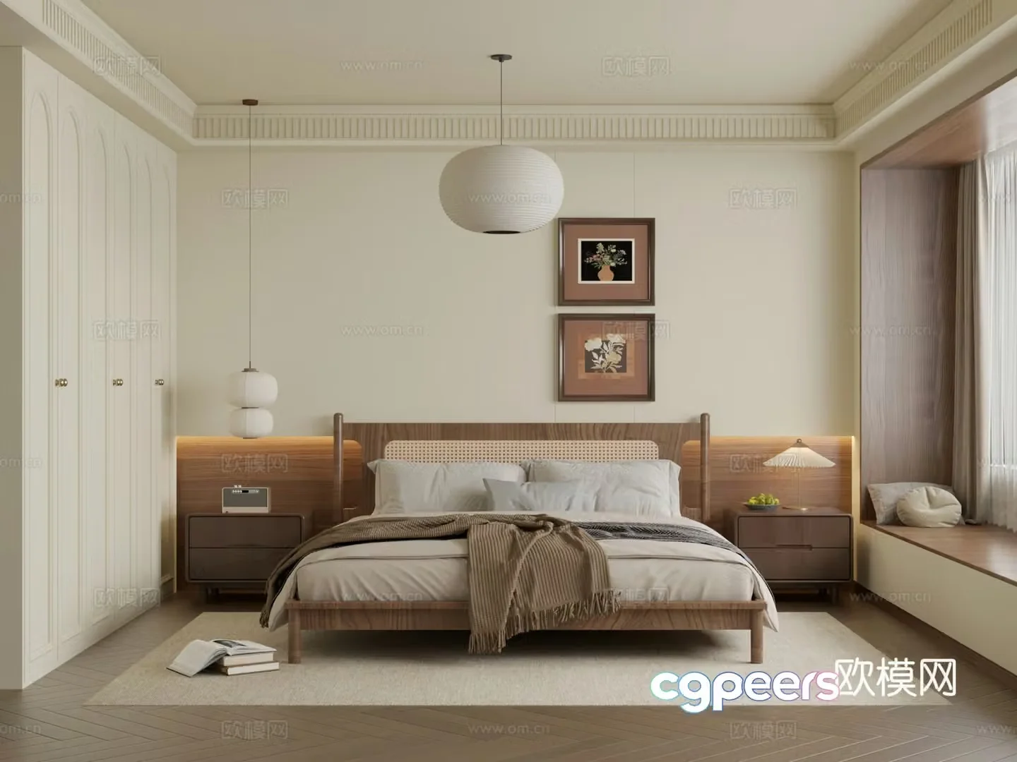 Middle style bedroom master bedroom 3D model