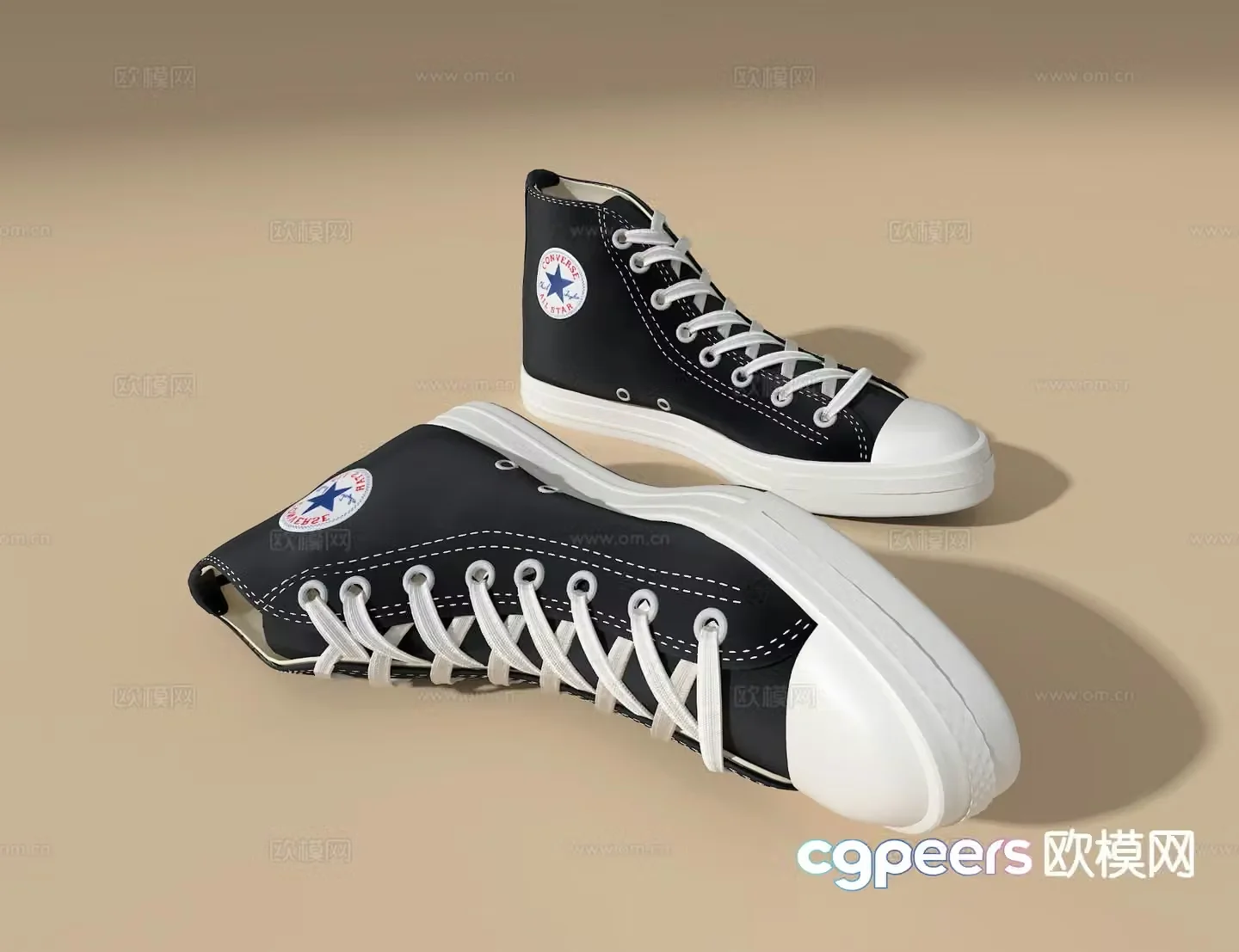 converse shoes cloth shoes sneakers shoes 3d model