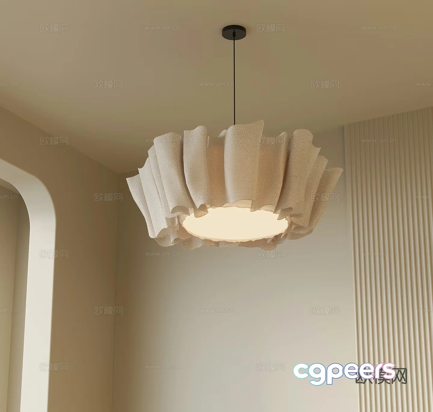A Light Fixture With A Unique Design 3D Model – 1905 – VRAY Render