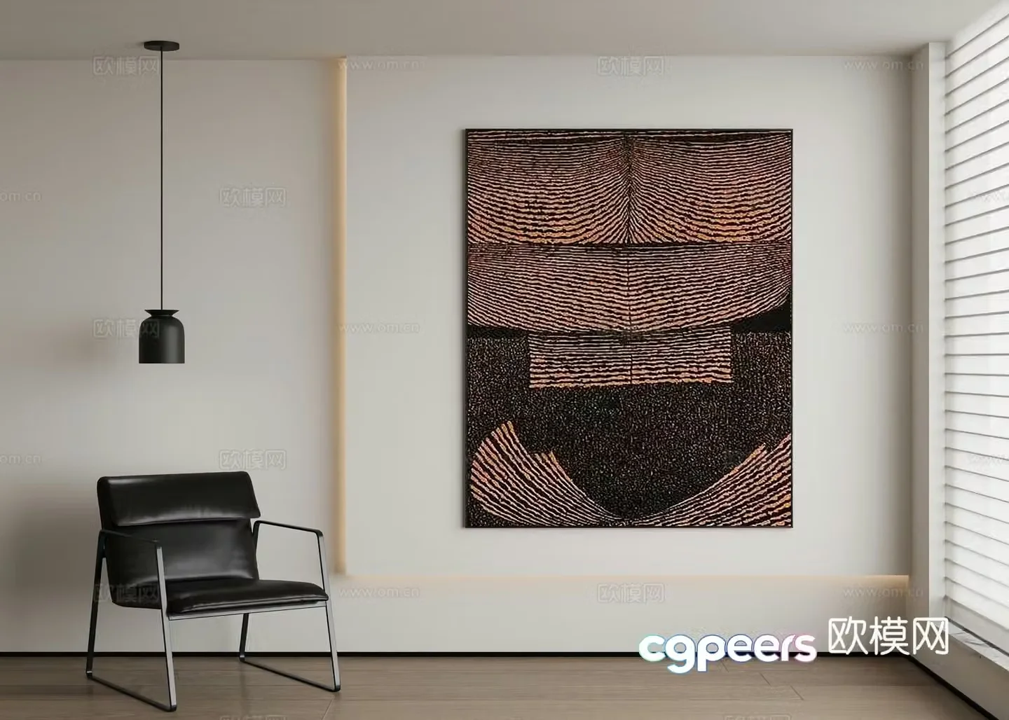 Modern abstract painting decorative painting 3d model