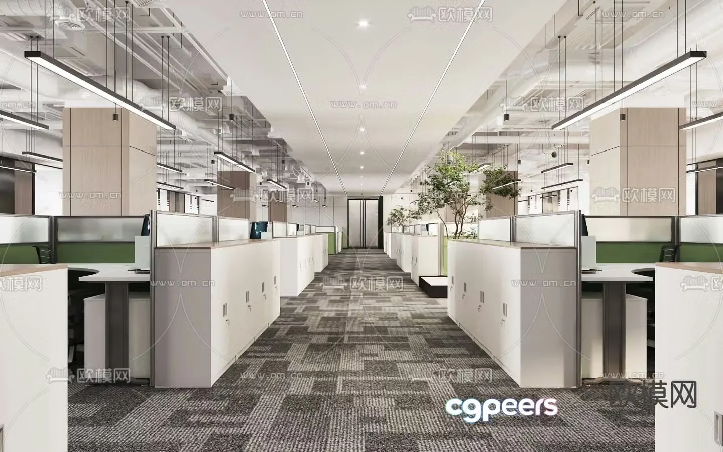 Public office area 3D model