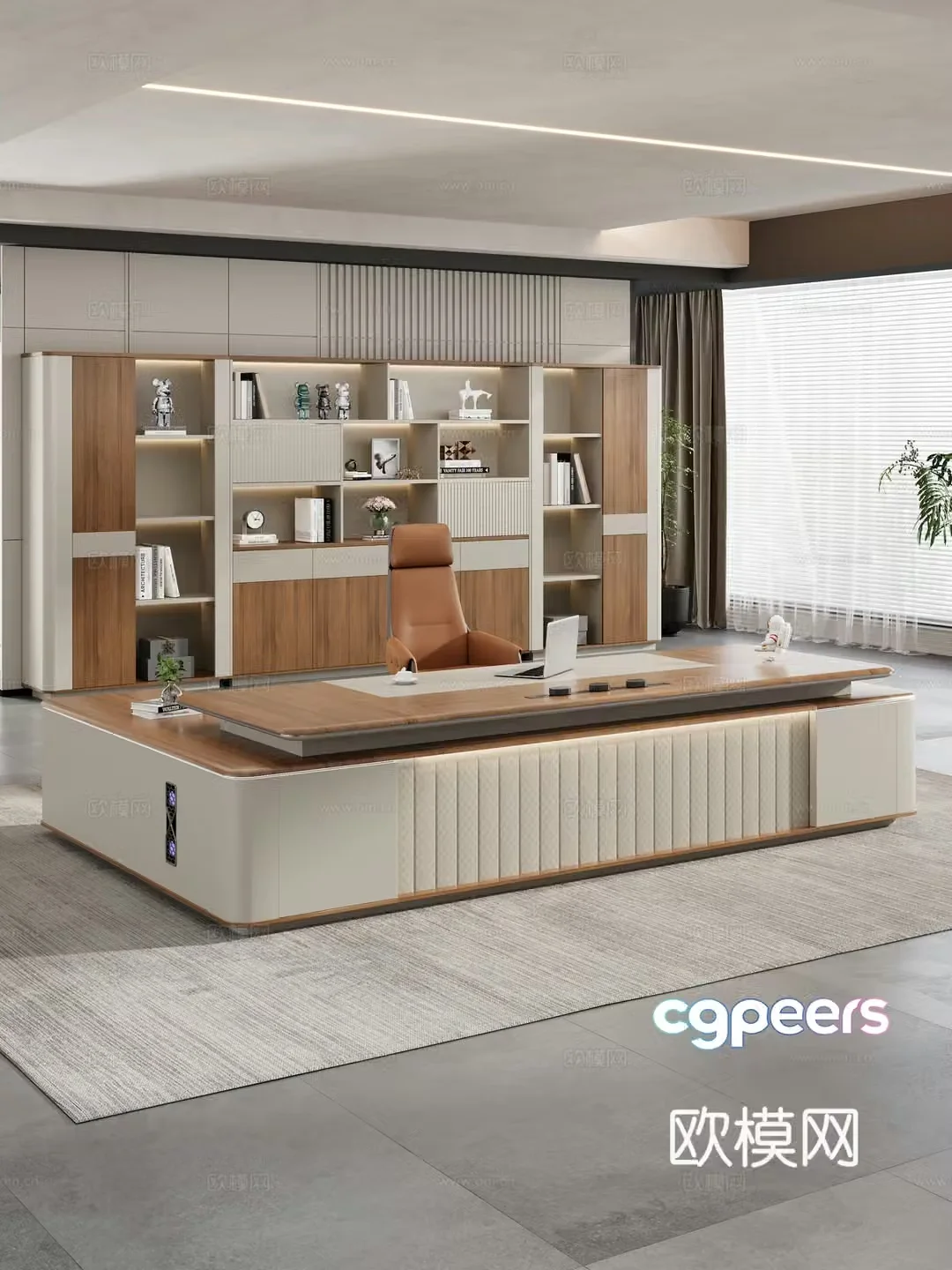 Modern office boss desk class desk manager desk general plant desk boss office class desk 3d model