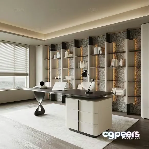 A Modern Office Space 3D Model – 20380 – VRAY Render