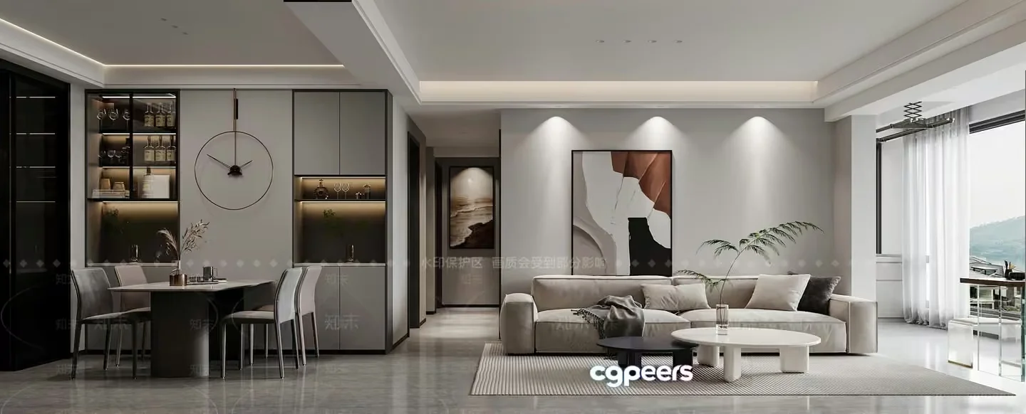 Modern Living Room 3D Model – 2905 – VRAY Render