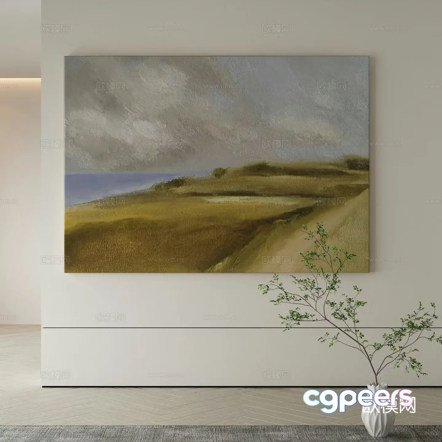 Modern Wasabi Hanging Painting Oil Painting 3D Model