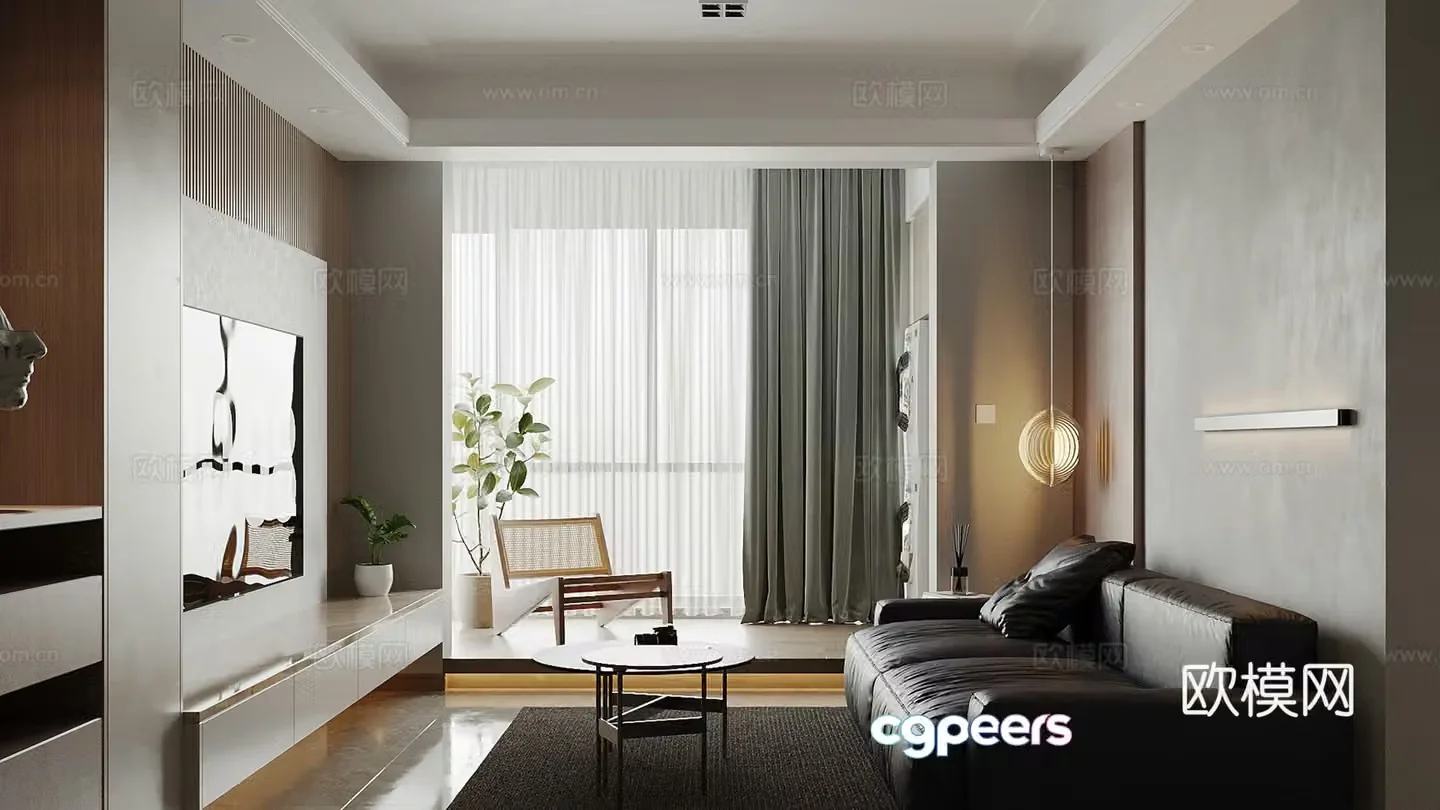 Modern living room 3d model