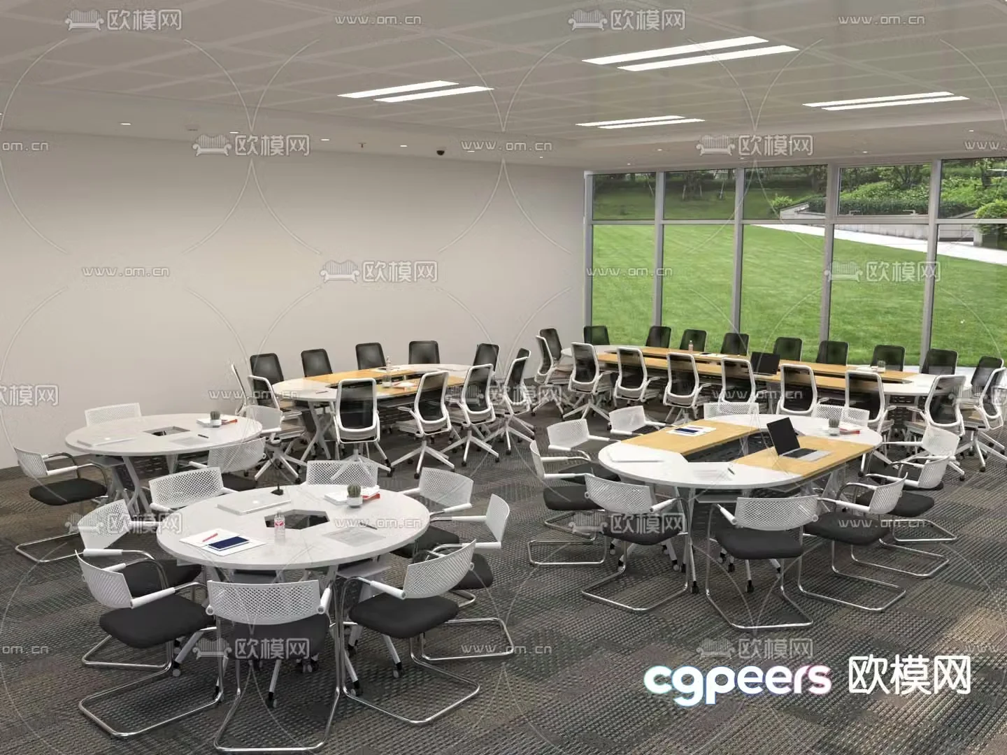 Conference tables and chairs 3d model