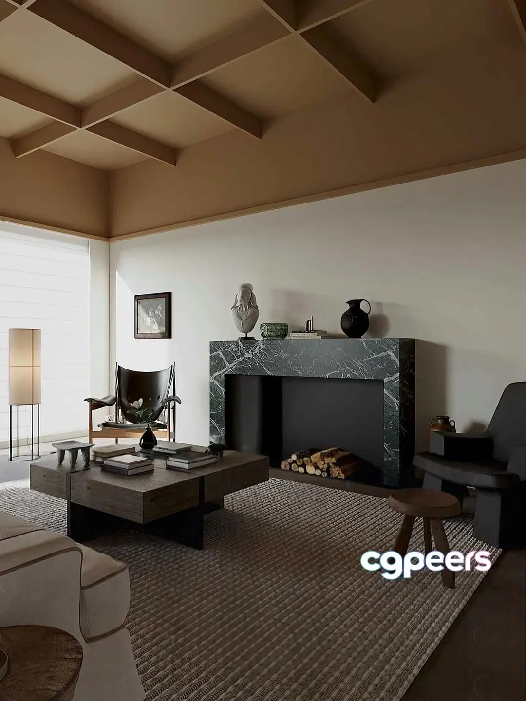 Modern Living Room 3D Model – 103 – VRAY Render