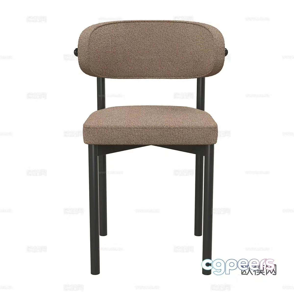 Modern simple single chair dining chair 3d model