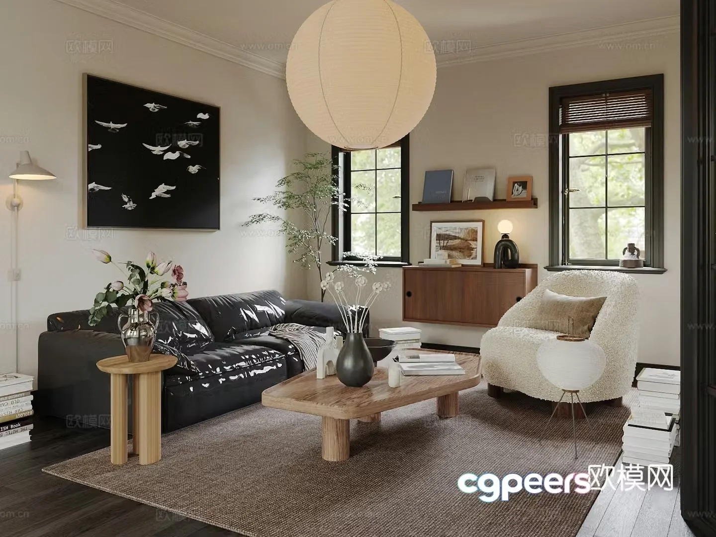 Middle-aged living room 3d model