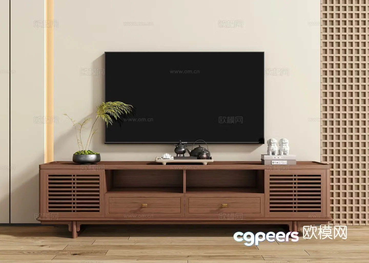 New Chinese TV cabinet 3D model