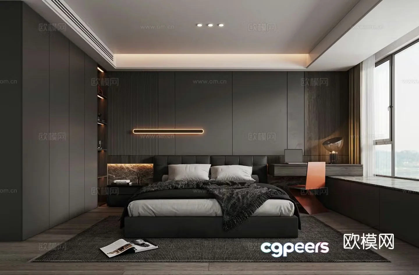 Italian style bedroom master bedroom 3d model
