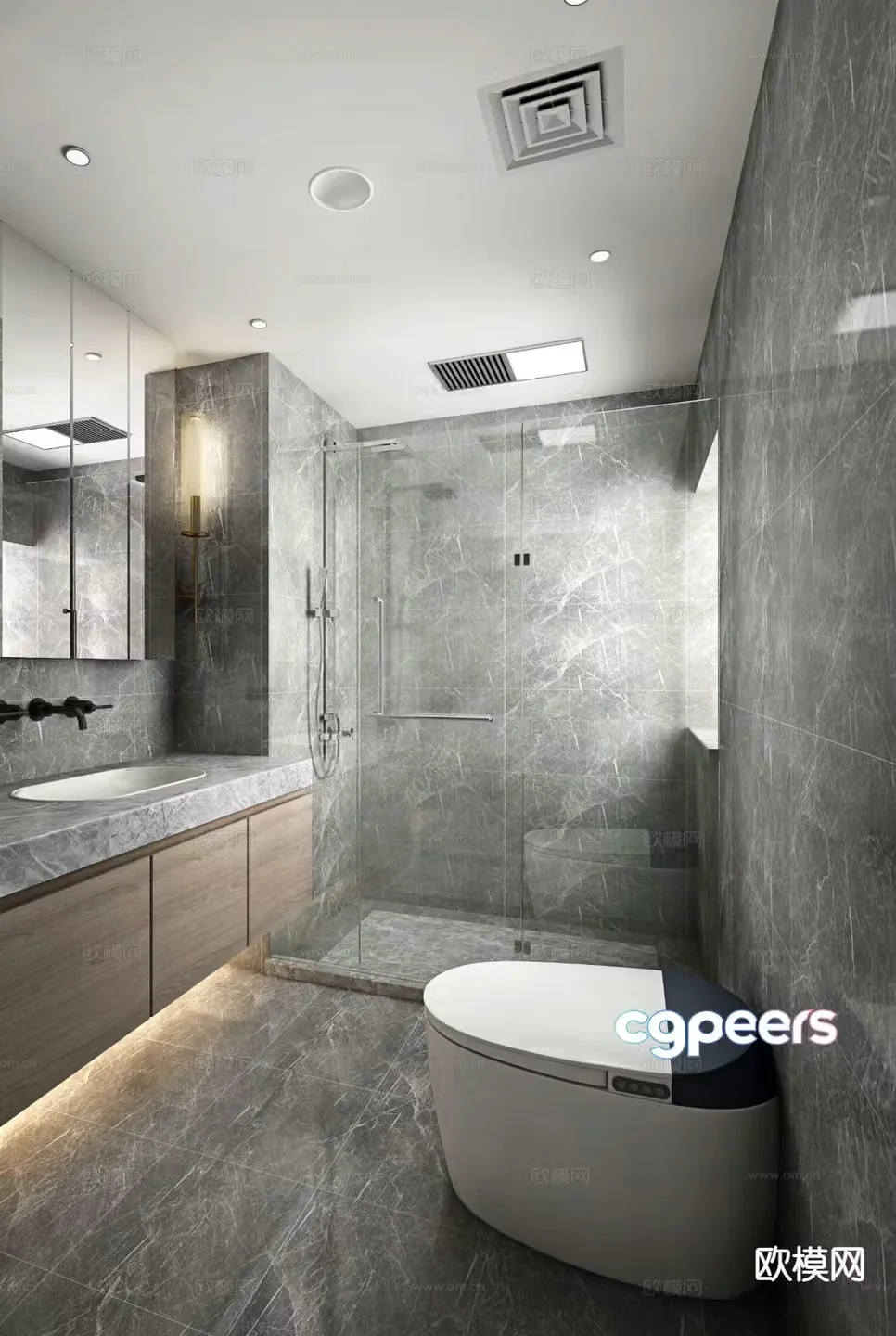 Modern bathroom bathroom toilet 3d model