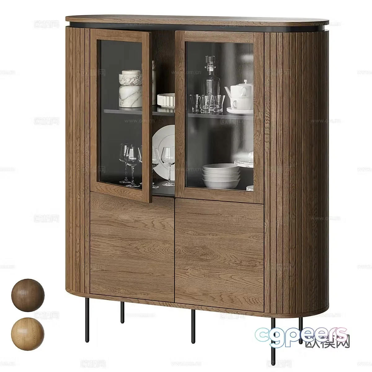New Chinese style light luxury sideboard 3D model