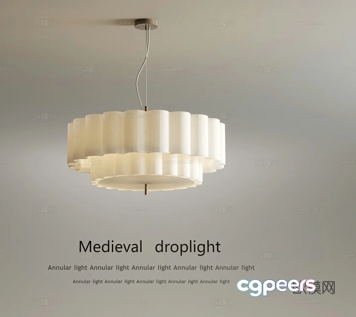 Cream style chandelier living room chandelier 3d model
