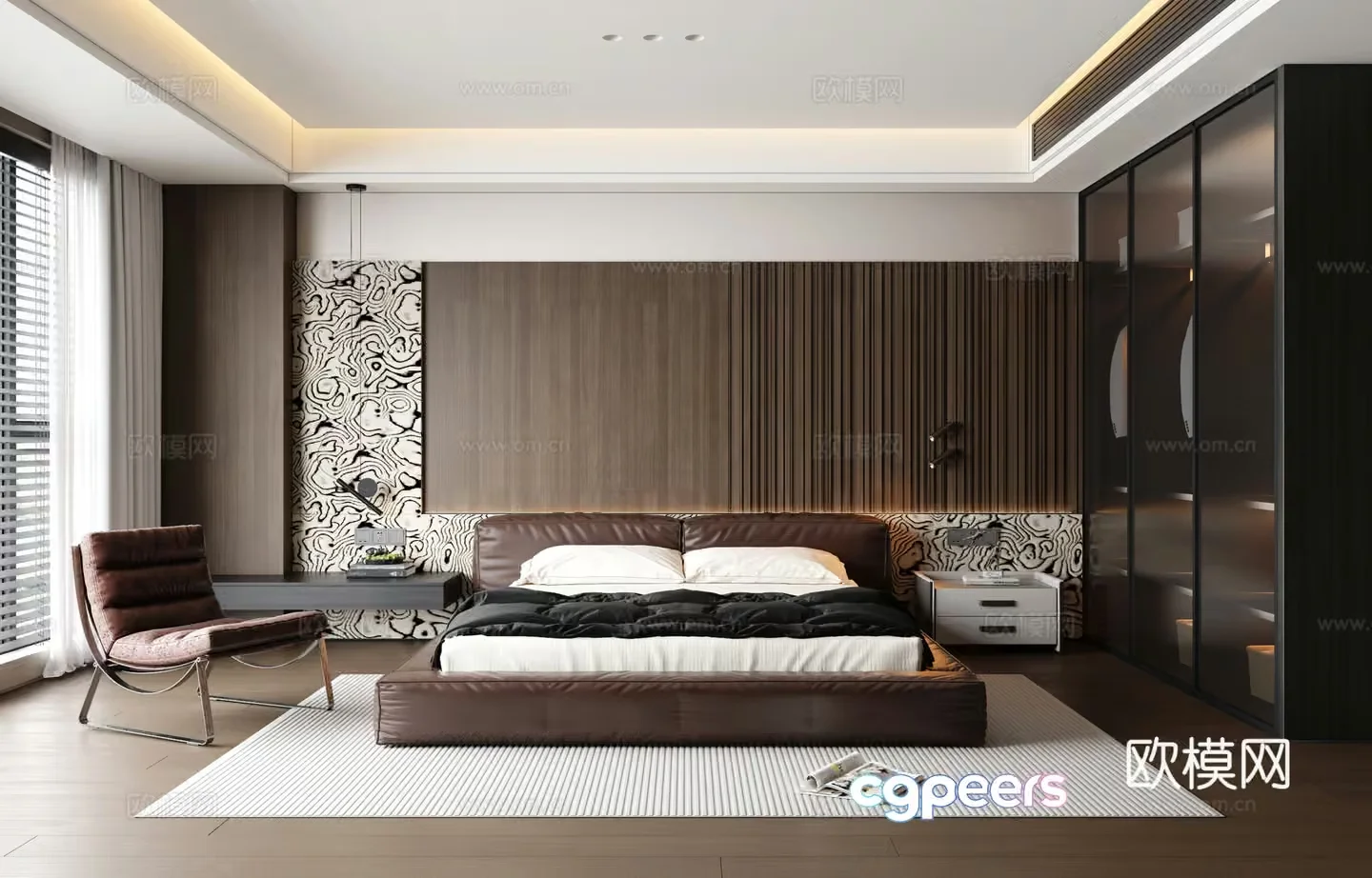Modern Sleek Bedroom 3D Model – 2703 – VRAY Render